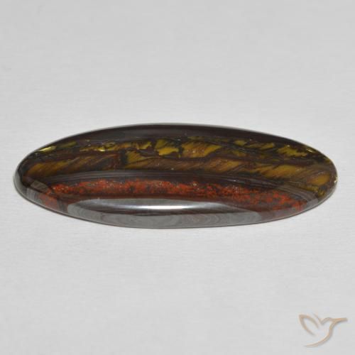 Matrice di occhio di tigre Multicolore naturale da 31.43 ct, Ovale, Opaco