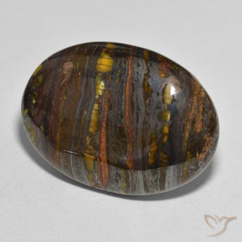 Matrice di occhio di tigre Multicolore naturale da 44.10 ct, Ovale, Opaco