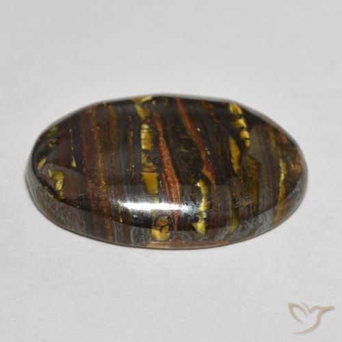 Matrice di occhio di tigre Multicolore naturale da 44.10 ct, Ovale, Opaco