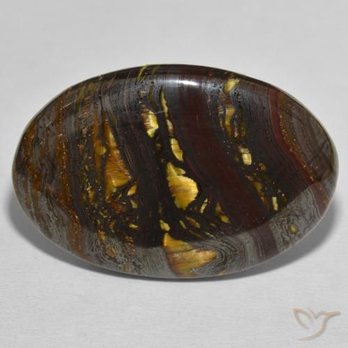 44.82ct Naturale Multicolore Matrice di occhio di tigre, Ovale, Opaco
