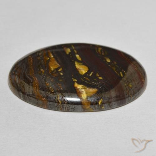 Matrice di occhio di tigre Multicolore naturale da 44.82 ct, Ovale, Opaco