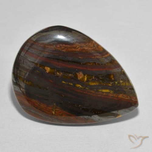 Matrice di occhio di tigre Multicolore naturale da 40.33 ct, Forma a pera, Opaco