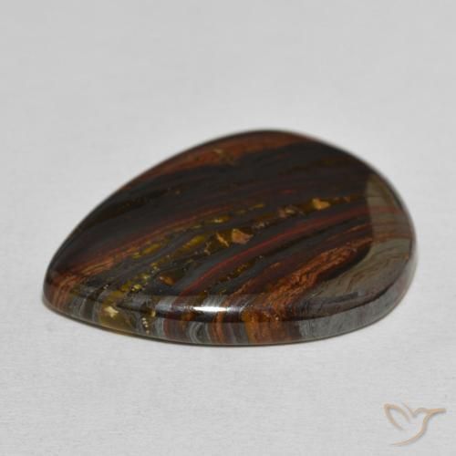 Matrice di occhio di tigre Multicolore naturale da 40.33 ct, Forma a pera, Opaco