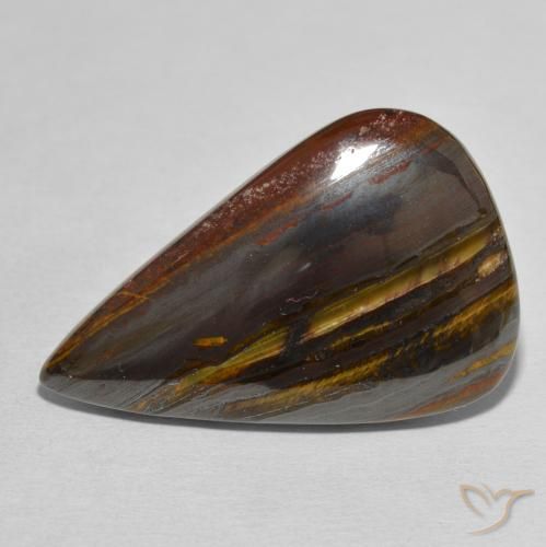 39.70ct Naturale Multicolore Matrice di occhio di tigre, Forma a pera, Opaco