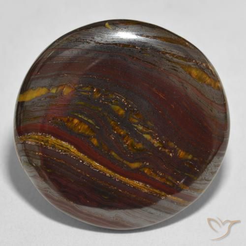48.13ct Naturale Multicolore Matrice di occhio di tigre, Rotondo, Opaco