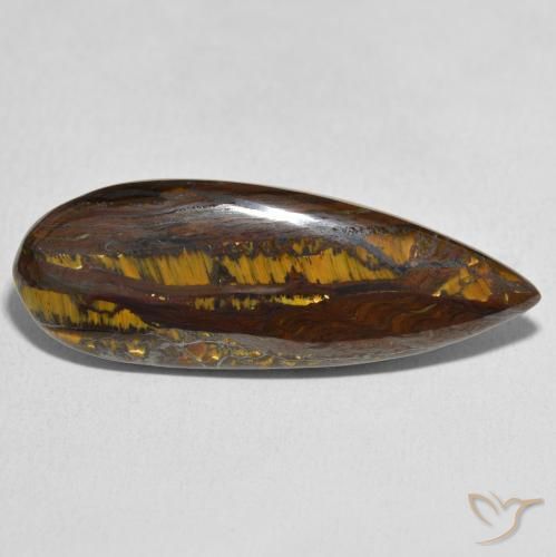 Matrice di occhio di tigre Multicolore naturale da 27.49 ct, Forma a pera, Opaco