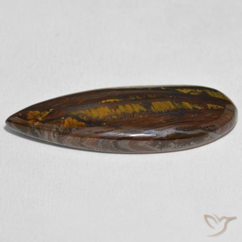Matrice di occhio di tigre Multicolore naturale da 27.49 ct, Forma a pera, Opaco