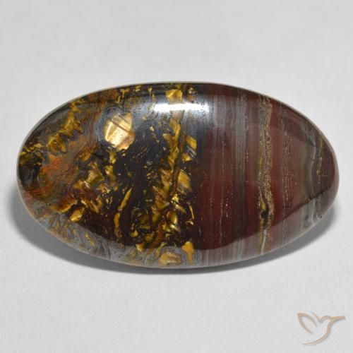 48.77ct Naturale Multicolore Matrice di occhio di tigre, Ovale, Opaco