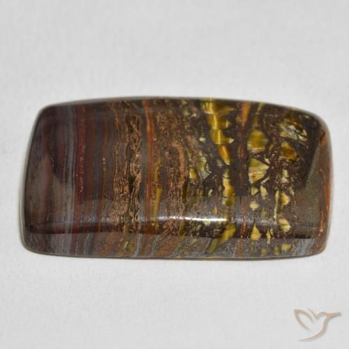 Matrice di occhio di tigre Multicolore naturale da 48.44 ct, Cuscino, Opaco