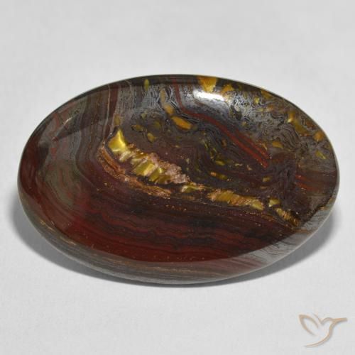 49.04ct Naturale Multicolore Matrice di occhio di tigre, Ovale, Opaco