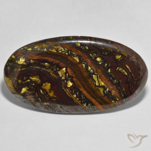 49.22ct Naturale Multicolore Matrice di occhio di tigre, Ovale, Opaco