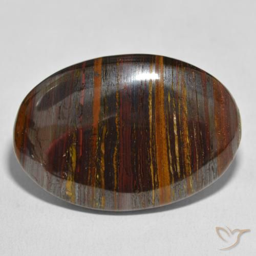 63.94ct Naturale Multicolore Matrice di occhio di tigre, Ovale, Opaco