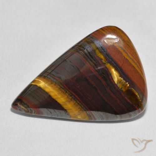 25.07ct Naturale Multicolore Matrice di occhio di tigre, Forma a pera, Opaco