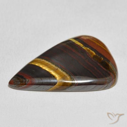 Matrice di occhio di tigre Multicolore naturale da 25.07 ct, Forma a pera, Opaco