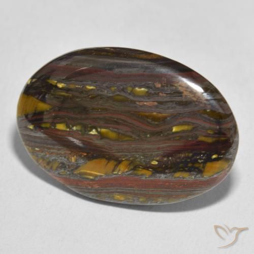 Matrice di occhio di tigre Multicolore naturale da 37.29 ct, Ovale, Opaco