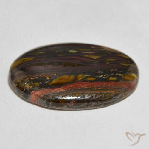 Matrice di occhio di tigre Multicolore naturale da 37.29 ct, Ovale, Opaco