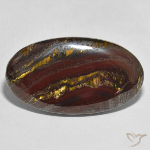 40.84ct Naturale Multicolore Matrice di occhio di tigre, Ovale, Opaco