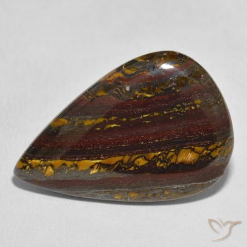 26.73ct Naturale Multicolore Matrice di occhio di tigre, Forma a pera, Opaco