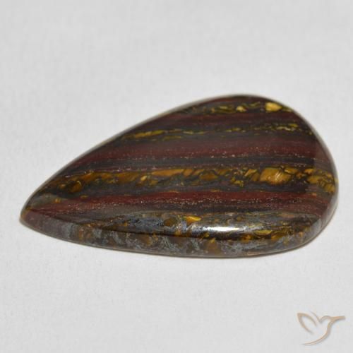 Matrice di occhio di tigre Multicolore naturale da 26.73 ct, Forma a pera, Opaco