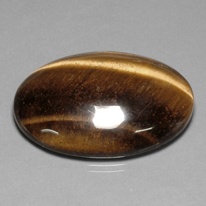 Tiger's eye naturale marrone da 78,03 ct, taglio ovale, opaco
