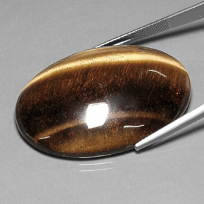 Tiger's eye naturale marrone da 78,03 ct, taglio ovale, opaco