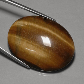 Tiger's eye naturale marrone da 75,77 ct, taglio ovale, opaco