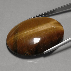 Tiger's eye naturale marrone da 75,77 ct, taglio ovale, opaco