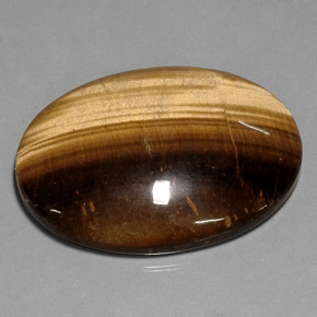 Tiger's eye naturale marrone da 75,05 ct, taglio ovale, opaco