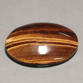 Tiger's eye naturale marrone da 74,22 ct, taglio ovale, opaco