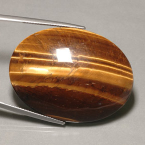 Tiger's eye naturale marrone da 74,22 ct, taglio ovale, opaco