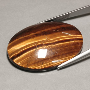 Tiger's eye naturale marrone da 74,22 ct, taglio ovale, opaco