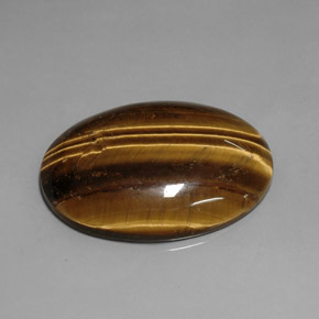 Tiger's eye naturale marrone da 76,92 ct, taglio ovale, opaco