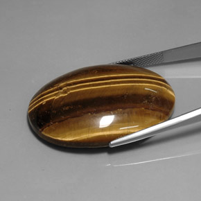 Tiger's eye naturale marrone da 76,92 ct, taglio ovale, opaco