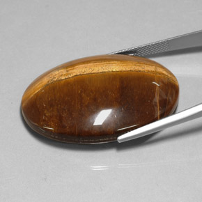 Tiger's eye naturale marrone da 78,13 ct, taglio ovale, opaco