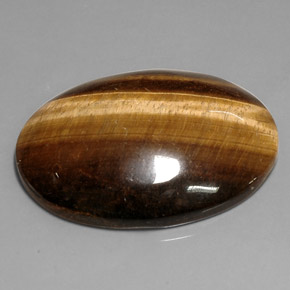 Tiger's eye naturale marrone da 76,52 ct, taglio ovale, opaco
