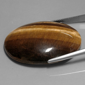 Tiger's eye naturale marrone da 76,52 ct, taglio ovale, opaco