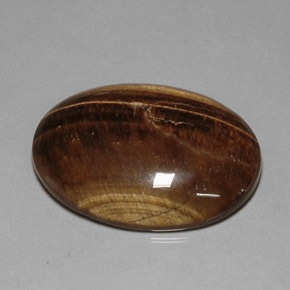 Tiger's eye naturale marrone da 80,28 ct, taglio ovale, opaco