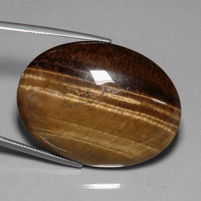 Tiger's eye naturale marrone da 80,28 ct, taglio ovale, opaco