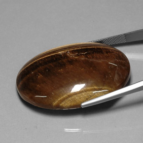 Tiger's eye naturale marrone da 80,28 ct, taglio ovale, opaco