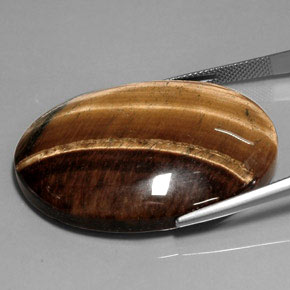 Occhio di tigre Oro Marrone naturale da 75.54 ct, Taglio ovale, Opaco