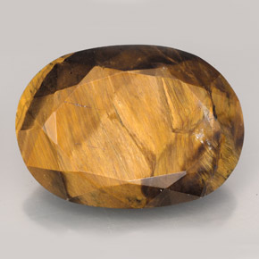 Tiger's eye naturale marrone da 23,17 ct, taglio ovale, opaco