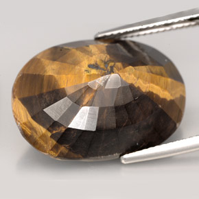 Tiger's eye naturale marrone da 23,17 ct, taglio ovale, opaco