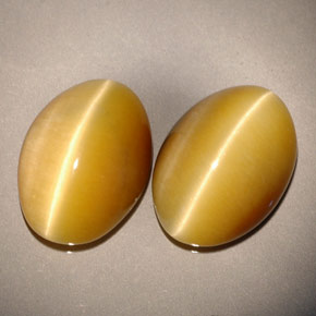 Tiger's eye naturale giallo da  ct, taglio ovale, opaco