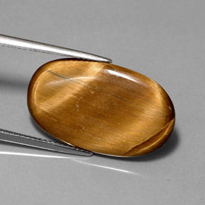 Tiger's eye naturale marrone da 10,07 ct, taglio ovale, opaco