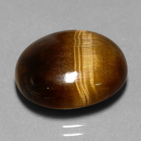 Tiger's eye naturale marrone da 11,35 ct, taglio ovale, opaco
