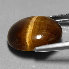 Tiger's eye naturale marrone da 11,35 ct, taglio ovale, opaco
