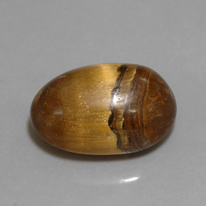 Tiger's eye naturale marrone da 12,90 ct, taglio ovale, opaco