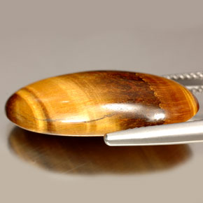 Occhio di tigre Oro Marrone naturale da 14.67 ct, Taglio ovale, Opaco