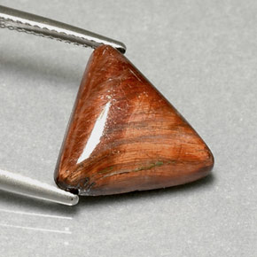 Tiger's eye naturale marrone da 7,11 ct, trillion, opaco