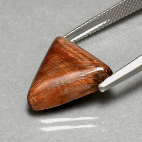 Tiger's eye naturale marrone da 7,11 ct, trillion, opaco
